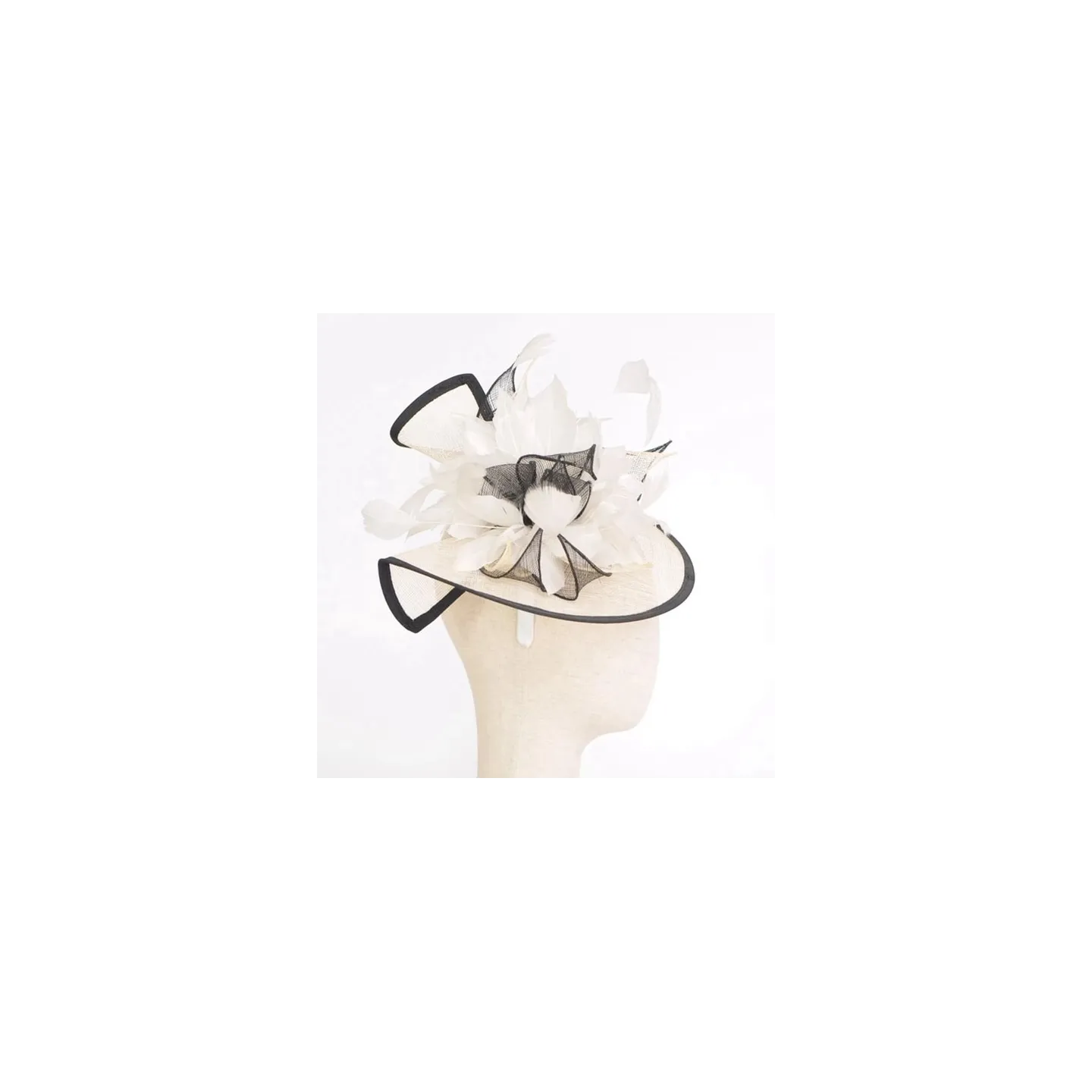 Chapeau De cérémonie Nina Ivoire & Noir - Traclet Reference : 1049 | Chapellerie Traclet