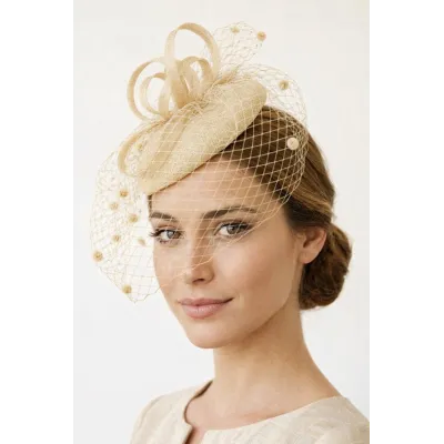 Haná Beige Ceremony Hat - Traclet Reference : 23568| Chapellerie Traclet