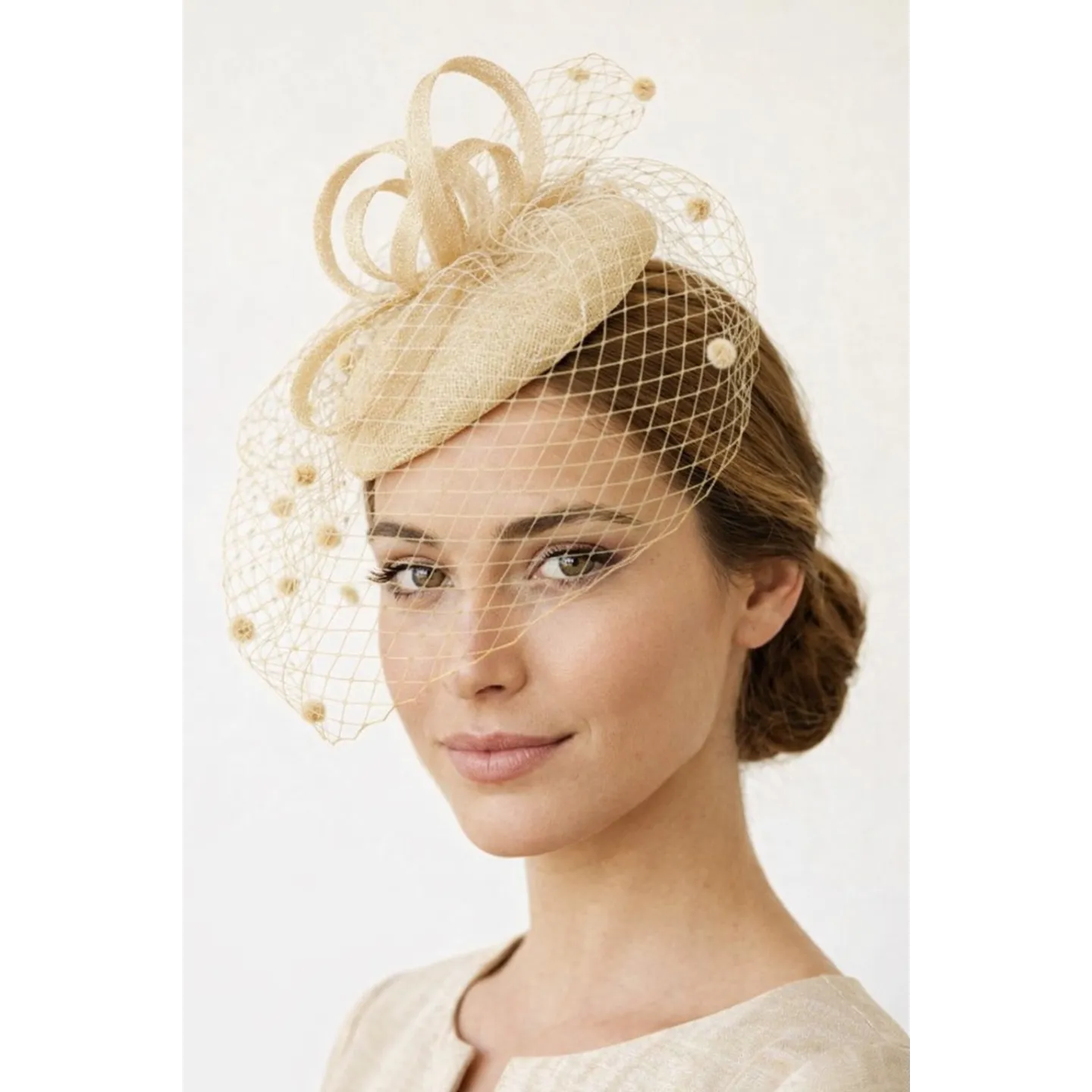 Haná Beige Ceremony Hat - Traclet Reference : 23568| Chapellerie Traclet