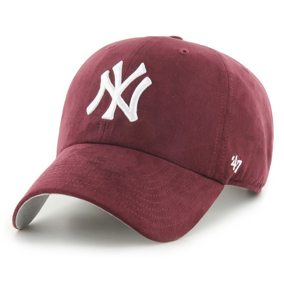 Casquette 47 CAP MLB NEW YORK YANKEES BALLPARK SUEDE CLEAN UP Bordeaux