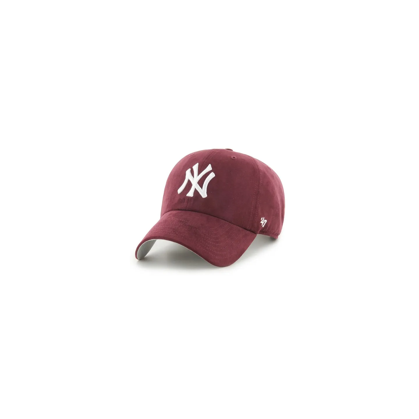 Cap 47 CAP MLB NEW YORK YANKEES BALLPARK SUEDE CLEAN UP Bordeaux | ref 23609 Chapellerie Traclet
