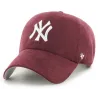 Cap 47 CAP MLB NEW YORK YANKEES BALLPARK SUEDE CLEAN UP Bordeaux | ref 23609 Chapellerie Traclet