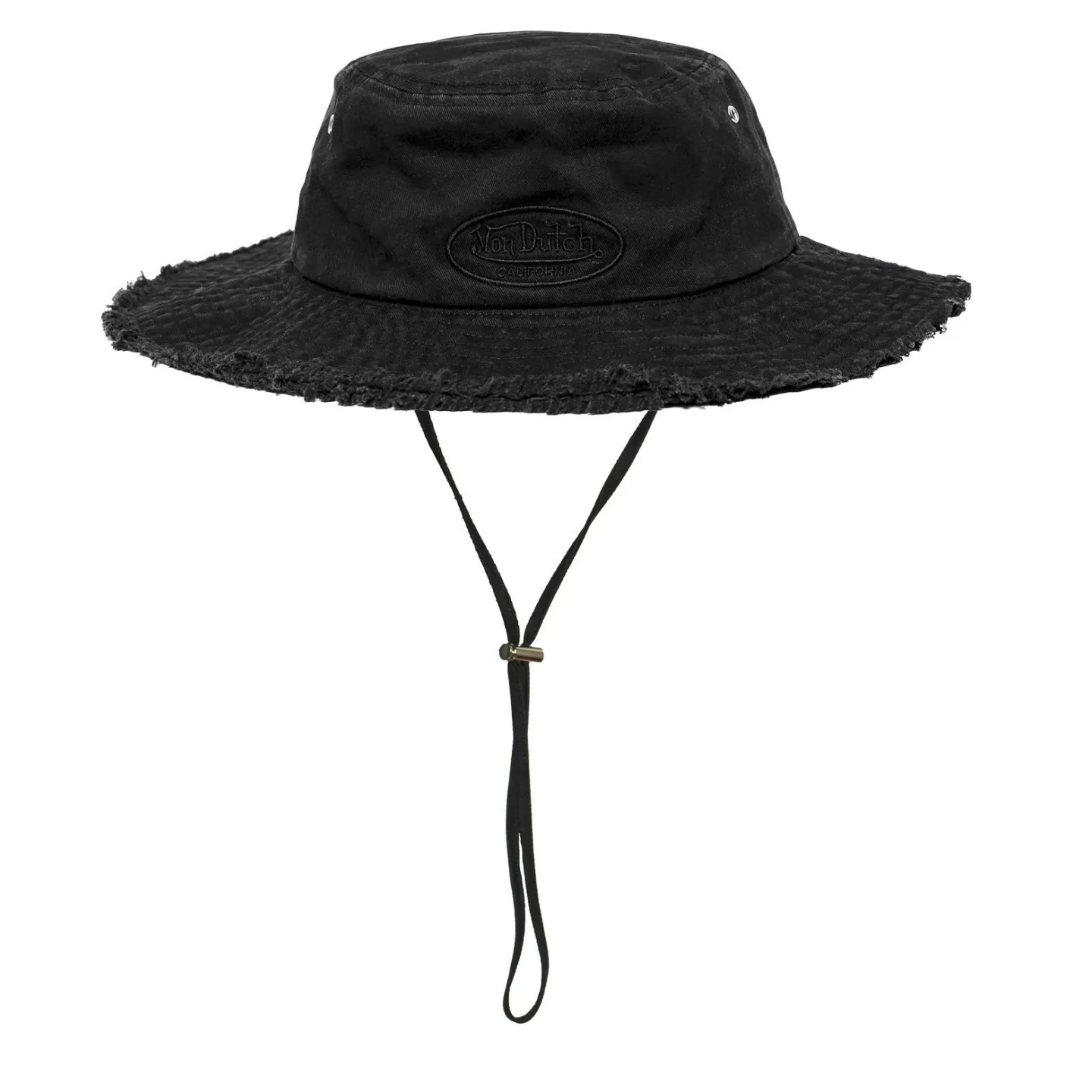 Washed Solano Cotton Black Bucket Hat - VON DUTCH Reference : 23621| Chapellerie Traclet