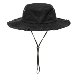 Washed Solano Cotton Black Bucket Hat - VON DUTCH