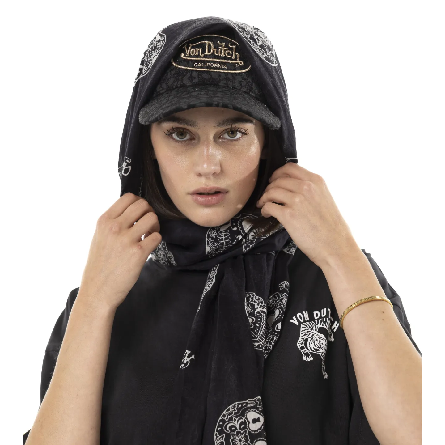 Skull Rider Cotton Keffiyeh - Von Dutch Reference : 23622| Chapellerie Traclet