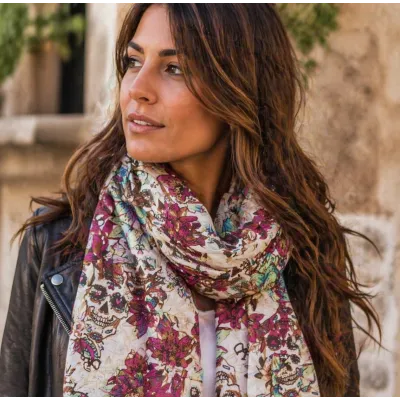 Chèche Skull Bloom Coton - Von Dutch Reference : 23623| Chapellerie Traclet