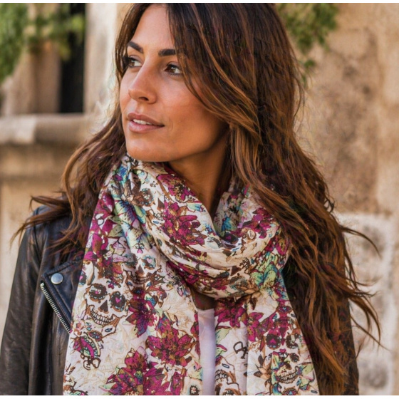 Chèche Skull Bloom Coton - Von Dutch