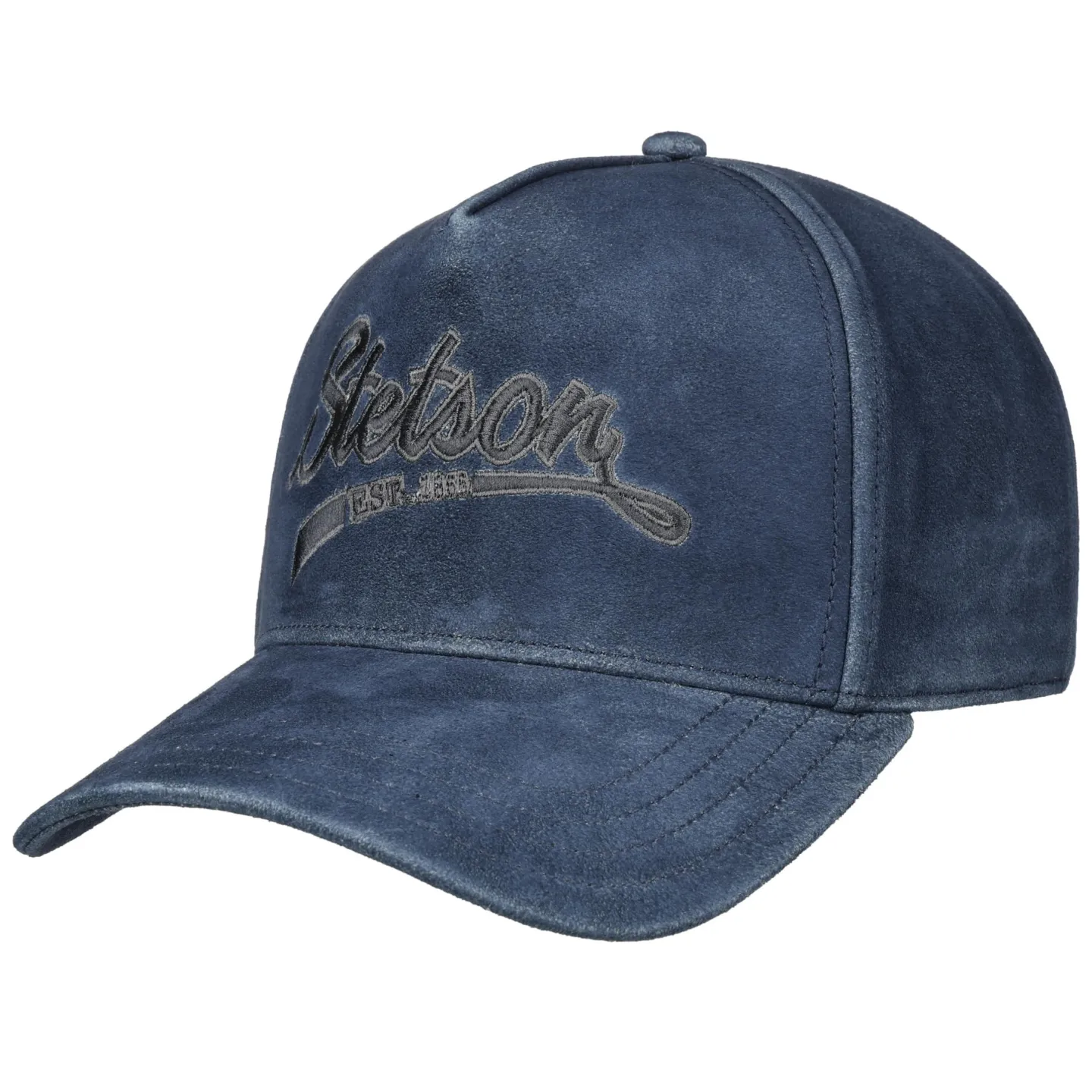 Casquette Trucker St James's Cuir Denim - Stetson  référence 23630 chapellerie traclet