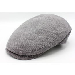 Marius Flat Cap in Grey Linen & Cotton - Traclet