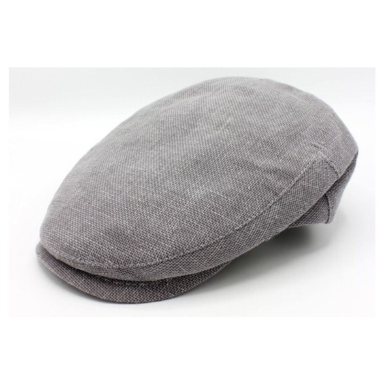 Marius Flat Cap in Grey Linen & Cotton - Traclet