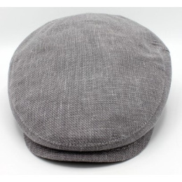 Marius Flat Cap in Grey Linen & Cotton - Traclet