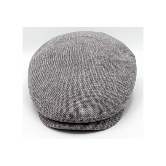 Marius Flat Cap in Grey Linen & Cotton - Traclet