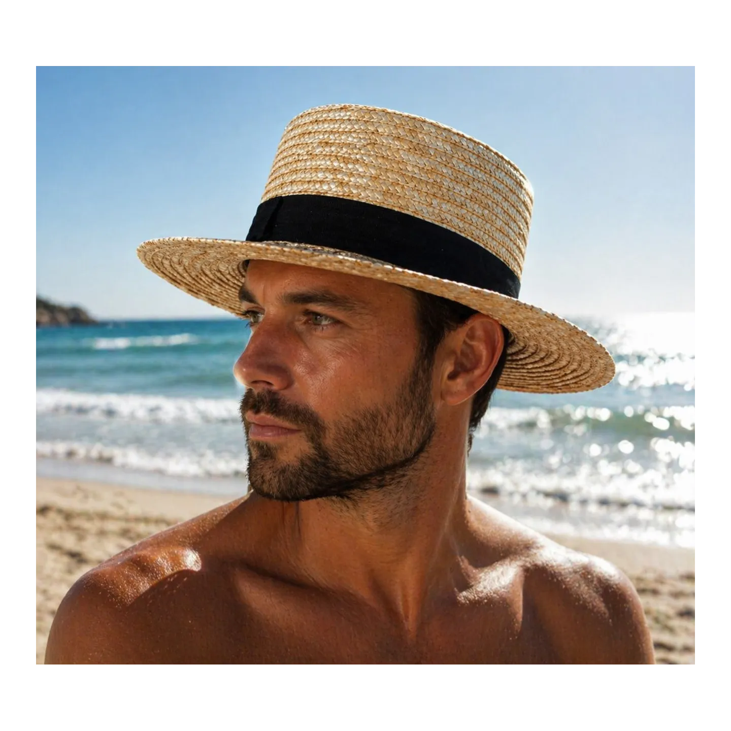 Drake Natural Straw Boater - Traclet Reference: 23640| Chapellerie Traclet