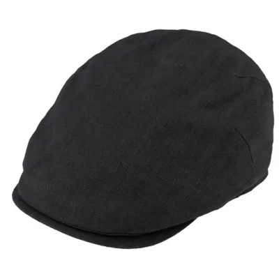 Casquette Plate Valerio Lin Noire - Traclet  Reference : 23641| Chapellerie Traclet
