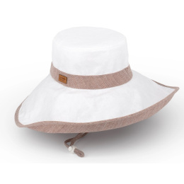XXL Summer Capeline White & Old Rose UPF 50+ - Soway