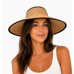 Large Brim Visor Florence Raffia - Traclet