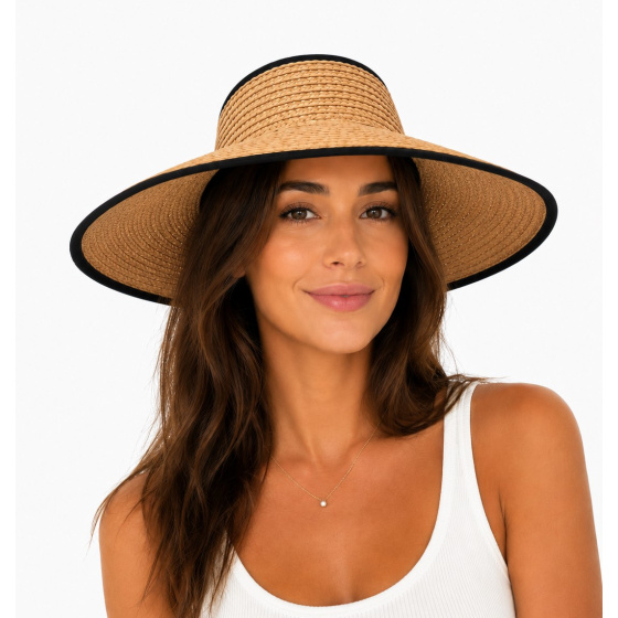 Large Brim Visor Florence Raffia - Traclet