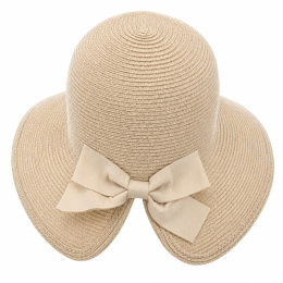 Tessuto Beige Bow Hat - Traclet