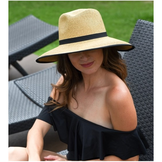 copy of Large Brim Visor Florence Raffia - Traclet
