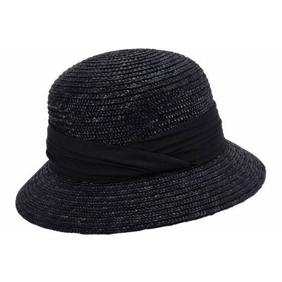 Chapeau Cloche Calvi Paille Noir - Seeberger