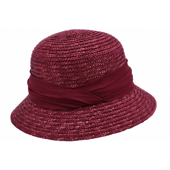 Chapeau Cloche Calvi Paille Bordeaux - Seeberger
