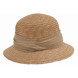 Calvi Straw Cloche Hat Old Rose - Seeberger