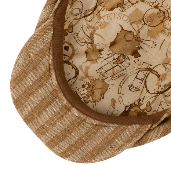 copy of Blue & Brown Linen Flat Driver Cap - Stetson