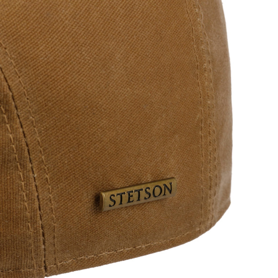Olbia Waxed Beige Flat Cap - Stetson