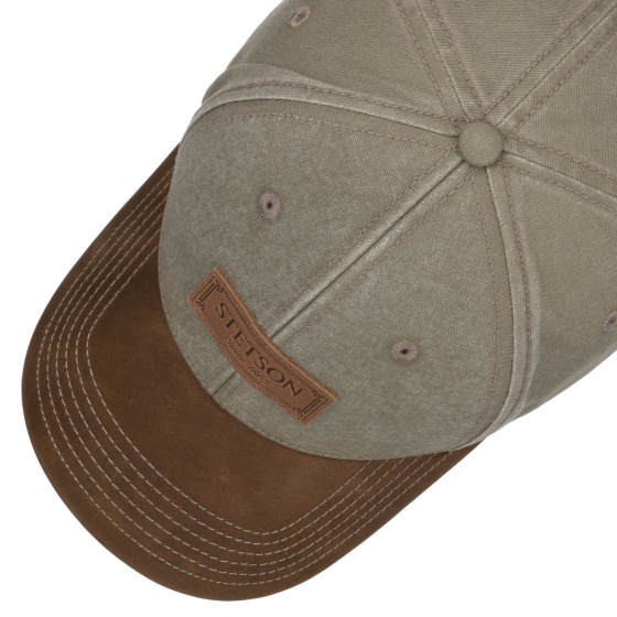 Casquette Baseball Coton & Cuir Vert UPF 40+ - Stetson