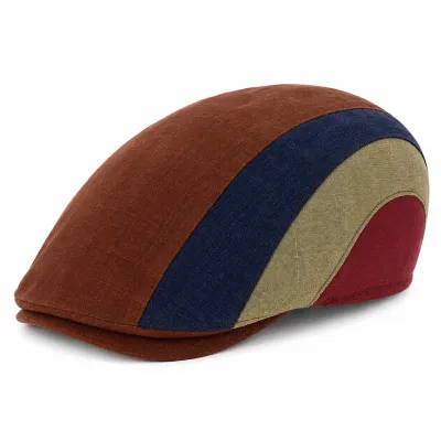 Detroit Striped Linen Flat Cap - Göttmann