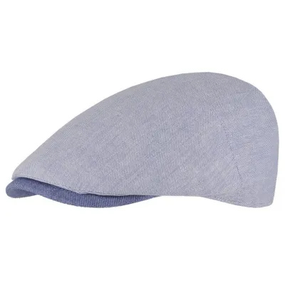 Evora Blue Linen & Cotton Flat Cap - Traclet Reference: 23703 | Chapellerie Traclet