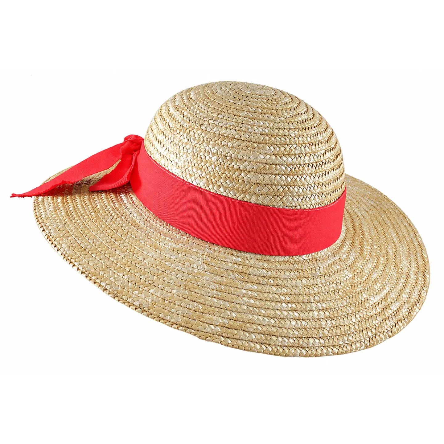 Capeline Paille Géraldine Ruban Rouge ou Marine - Traclet