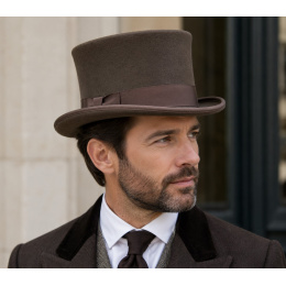 Chapeau Haut De Forme Mauro Feutre Marron - Traclet