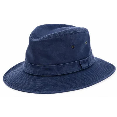 Chapeau Safari Grignan Marine Coton UPF 50+ - Crambes