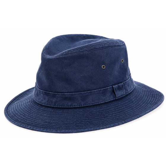 Chapeau Safari Grignan Marine Coton UPF 50+ - Crambes