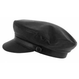 Stewart Marin Black Leather Cap - Traclet