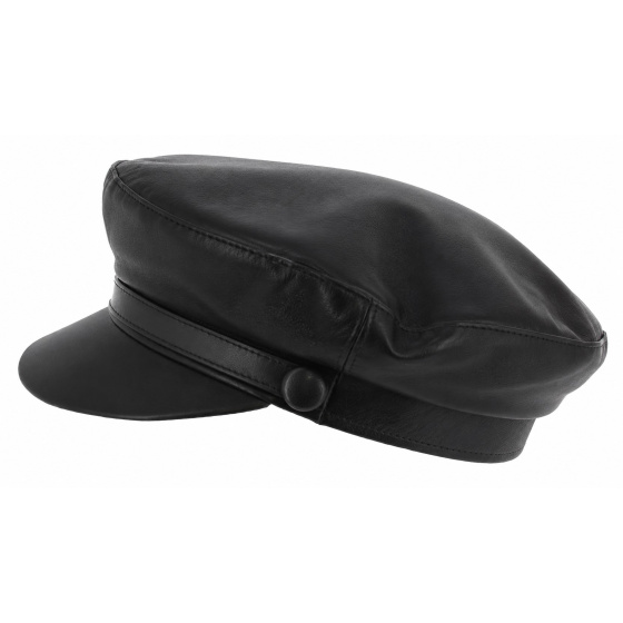 Casquette Marin Stewart Cuir Noire - Traclet