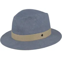 Fedora Hat Garibaldi Cotton Blue - Flechet Reference: 23738| Chapellerie Traclet