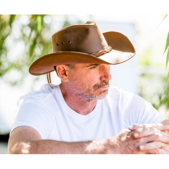 Hollywood Traveller Camel Leather Hat - American Hat Makers