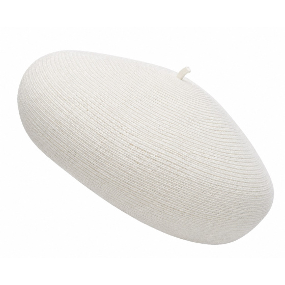 Béret Audrey Paille Papier Blanc - Traclet