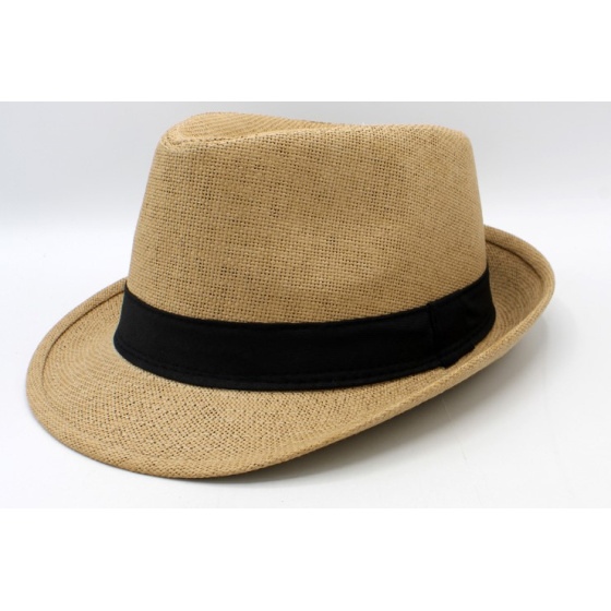 Chapeau Trilby Groove Paille Papier Camel - Traclet