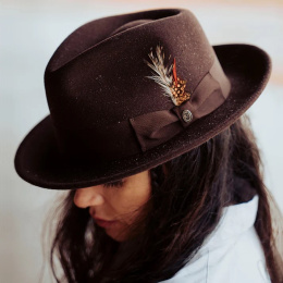 Windsor Brown Felt Fedora Hat - Traclet