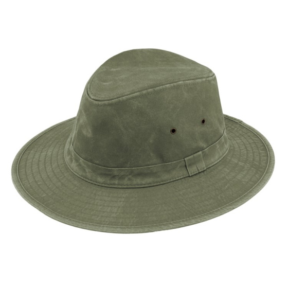 Chapeau Safari Darwin Coton Olive Délavé UPF 50+ - Traclet