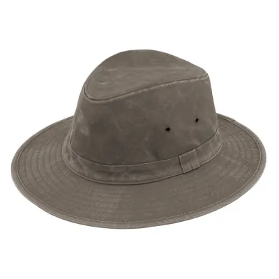 Darwin Safari Hat Washed Brown Cotton UPF 50+ - Traclet ref 23768 chapellerie Traclet