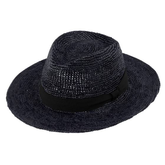 Chapeau Traveller Dolphy Paille Noir - Traclet