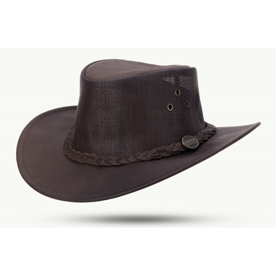 Chapeau Australien Cuir Bushie Cooler Marron - Barmah