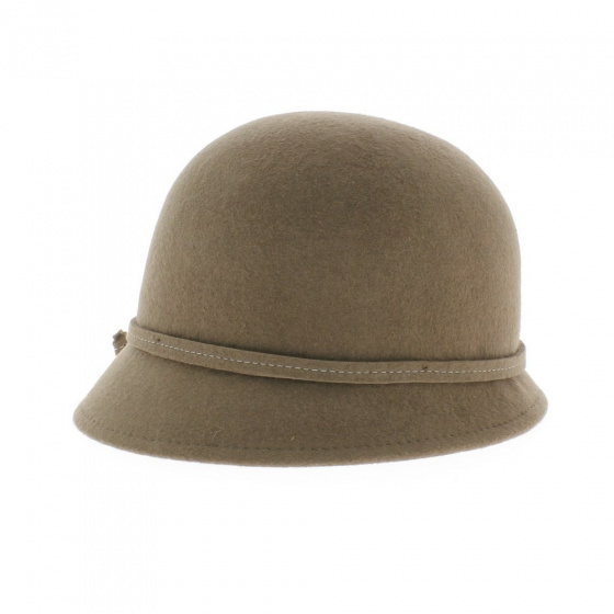 Chapeau cloche beige