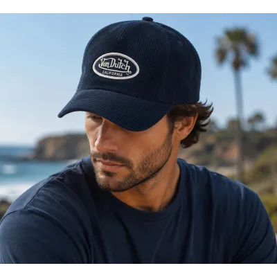 Baseball Cap California Corduroy Navy - Von Dutch Reference : 23835| Chapellerie Traclet