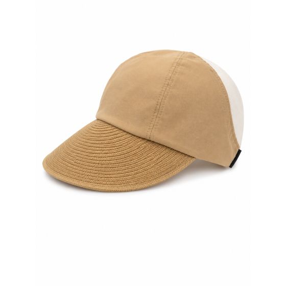 Chapeau de soleil femme à large visière - Beige naturel