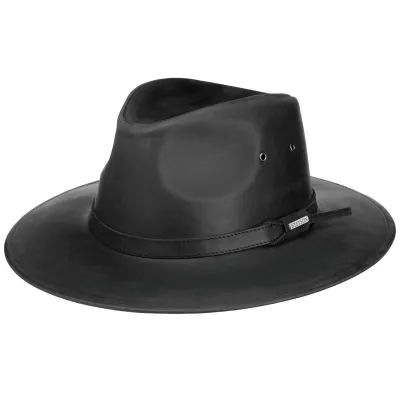 Traveller Spokane Black Leather Hat - Stetson Reference : 24028| Chapellerie Traclet